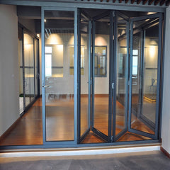 Custom Aluminum Window Doors Design Bi Fold Accordion Door Frameless Glass Folding Door System For Kitchen on China WDMA