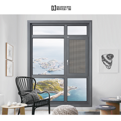 Customized color commercial buildings house design aluminum open inside casement window with fly screen on China WDMA