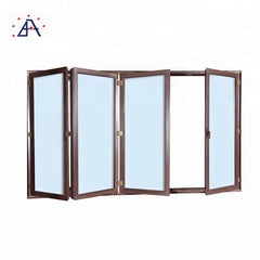 Double Tempered Glass Aluminium Bifold Door Bi-folding windows on China WDMA