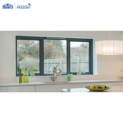 Double tempered glass extruded aluminum window frame top hung casement window on China WDMA