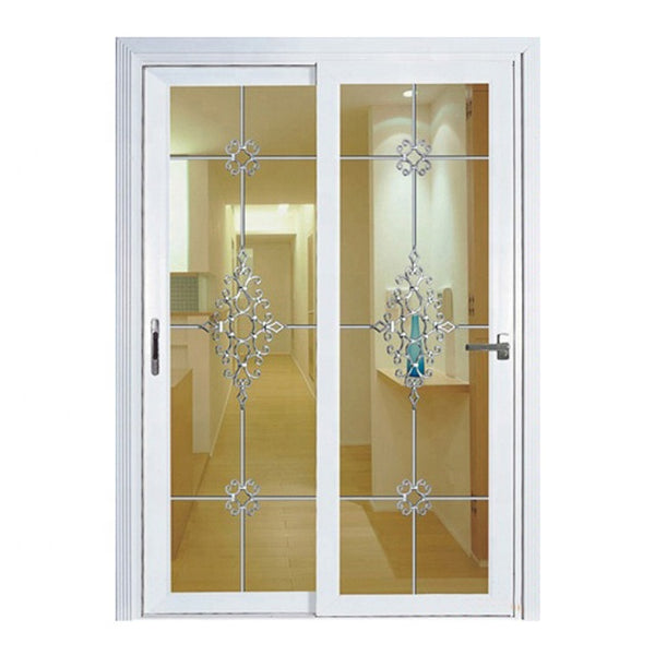 Foshan UPVC white color frosted glass interior french doors on China WDMA
