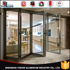 Golden Brown Bi-fold Door Aluminium Alloy Bi Fold Patio Door Prices on China WDMA