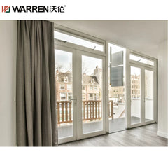 WDMA 32x79 French Aluminium Triple Glass White Factory Price Arched Door For Sale