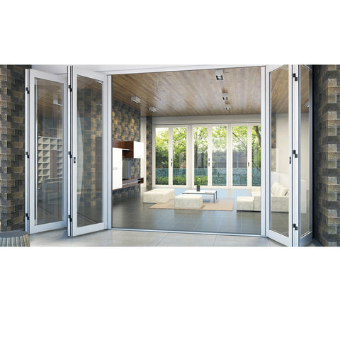 Aluminium Ykk Insulated Folding Door Mechanism Transparent External Door