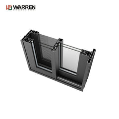 WDMA 37x77 Sliding Aluminium Half Glazed Blue 5 Panel Affordable Door For Home