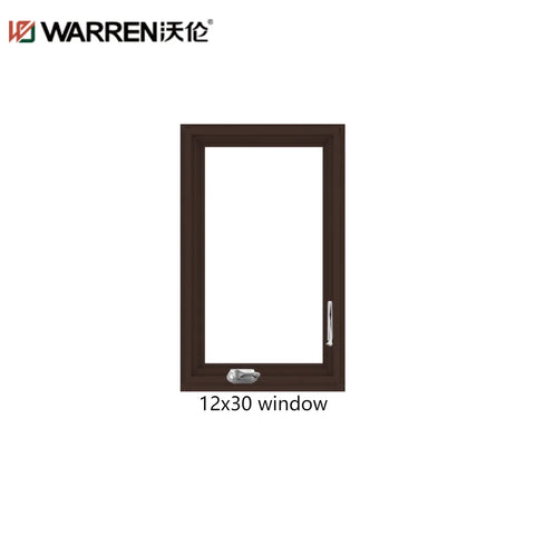 WDMA 12x30 Window Flush Casement Windows Grey Aluminum Black Flush Casement Windows