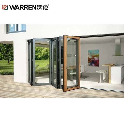 Warren 23x80 Bifold Aluminium Triple Glass Black Large Soundproof Door For Living Room