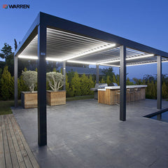 10 x 10ft custom heavy-duty windproof green metal roof outdoor pergola