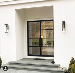 WDMA  hot rolled steel metal french iron grill modern windows and doors designs front entry exterior doors