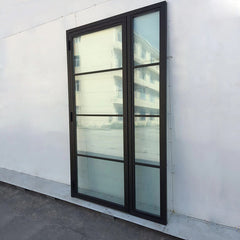 WDMA Left Open Inside Carbon Steel Steel-framed Hinged Swing Glass Doors