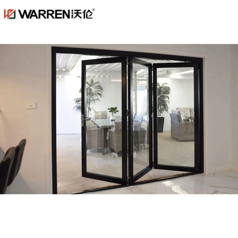 Warren 80x96 Bifold Aluminium Tempered Glass Black Inward Opening Heavy Duty Door Cost
