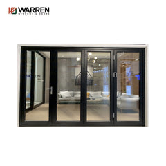 102*35 folding door with best Hardware and double glass factory hot sale