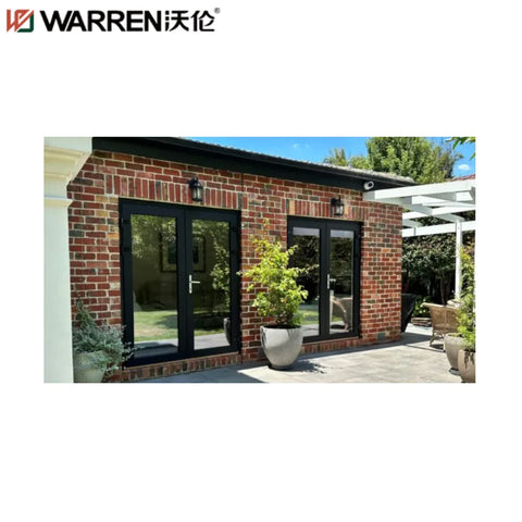 Warren 30x75 French Aluminium Tempered Glass Black Exterior Inswing Door Primed