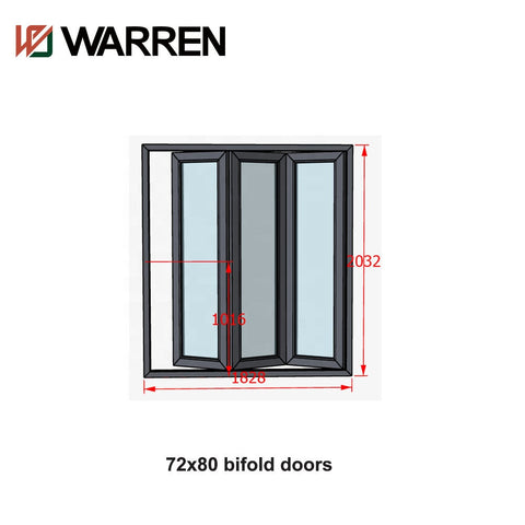 135 Black color balcony folding door double glaze aluminum bifold doors for factory sale