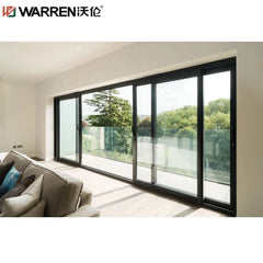 WDMA 60x80 Sliding Aluminium Triple Glazing Grey Waterproof Kitchen Door With blinds