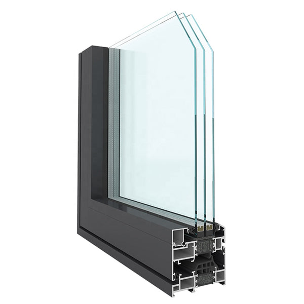 WDMA narrow frame aluminum black impact windows