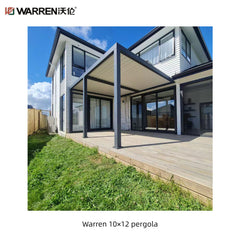 10x12 deck pergola with aluminum alloy waterproof roof