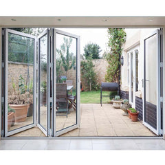 Customized Soundproof Residential Aluminium Profiles Glass Folding Bifold Sliding Door Balcony Patio