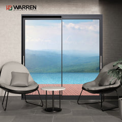 WDMA Modern design patio balcony exterior door 96x80 inch patio sliding door aluminum glass sliding door