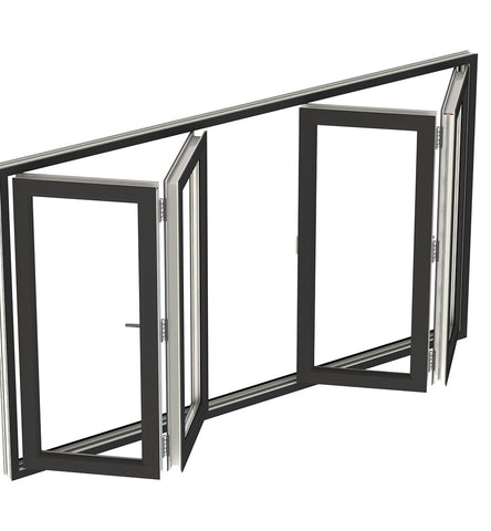 WDMA Soundproof Aluminum Folding Glass Stack Bifold Door For House