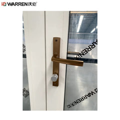 WDMA 30x80 French Aluminium Tempered Glass Blue Powder Coating Patio Door Interior