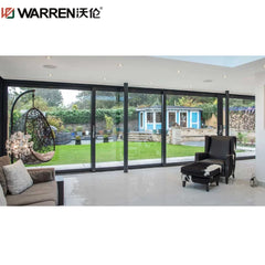 WDMA 96x80 Exterior Sliding Glass Door Frosted Glass Sliding Shower Door Sliding Door Electric Blinds