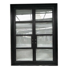 WDMA China Supplier Thermal Break Steel Window Grill Design French Steel Door With Double Glazed