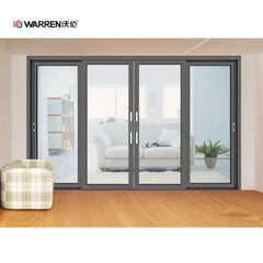 WDMA 4x8 Front Door Three Panel Sliding Glass Shower Doors Storm Doors With Side Panels