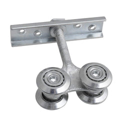 Hanging Trolley Silver Sliding Track Roller Hanging Barn Door Rail Trolley Wheel with bearing on China WDMA