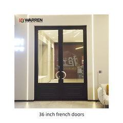36 inch Double French Door With Black Glass Double Doors Interior
