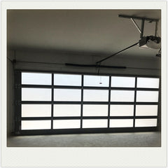 China WDMA Aluminum alloy material frosted glass new black sectional panel garage door