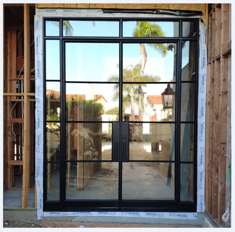 WDMA Ancient style steel window casement galvanized steel tube window frame steel security doors and windows