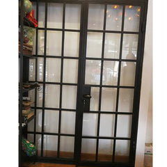 WDMA Exterior Small Black Metal Door With Glass