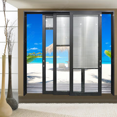 WDMA low e 3 glass panel exterior sliding glass door