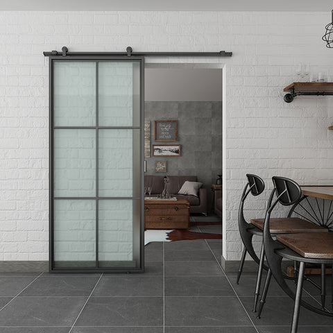 WDMA Steel double insulated sliding barn door include hardware kit with cheap price