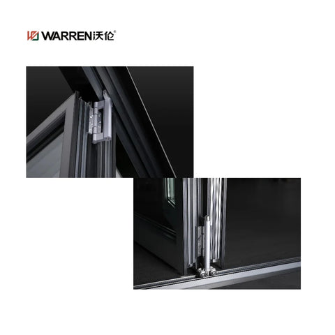 28x78 Accordion Aluminium Stained Glass Brown Sliding Custom Door External