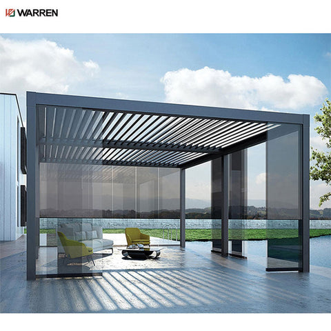 Warren outdoor tilt aluminum motorized retractable pergola