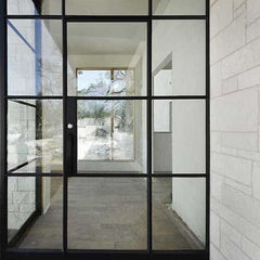 WDMA  economic stylish shower leaded glass steel framed sections interior swinging internal french doors