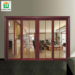 Home Interior french 4 panel patio sliding doors for balcony double glass sliding door with grills on China WDMA