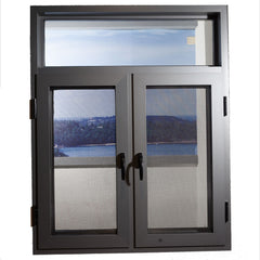 Insulated aluminum casement window with burglar proof and fly screen mesh integrated on China WDMA