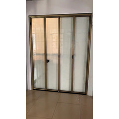 Interior bifold design aluminum tempered glass folding door for living room on China WDMA