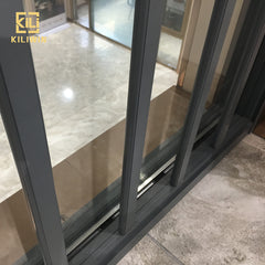 Kiliwin bottom fixed glass panels grey finish single aluminum sliding window frame price philippines on China WDMA