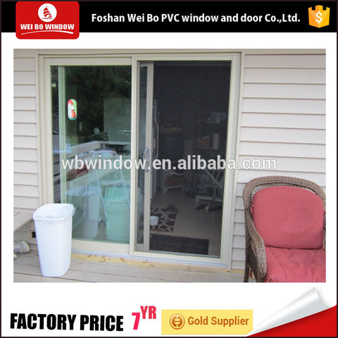 Large size french style sliding door upvc profile tempered glass door on China WDMA