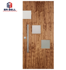 Latest models walnut wood screen door with windows building material main entrance wooden 3 glass inserts exterior entry doors on China WDMA