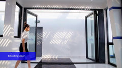 New design manufacturer directly supply modern exterior folded glass aluminium bi fold door on China WDMA