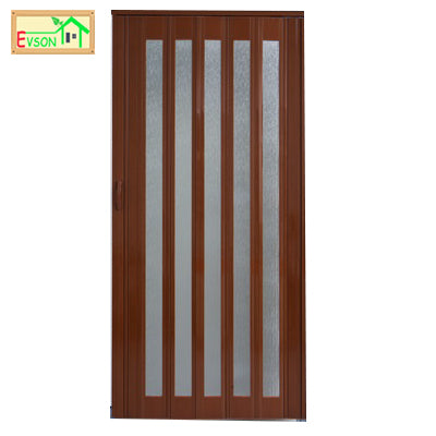 PVC Folding Door PVC Glass Accordion Doors Cost With Wooden Grain on China WDMA