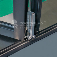 ROGENILAN 75# Accordion aluminum glass patio exterior 12 feet bifold doors / folding doors on China WDMA