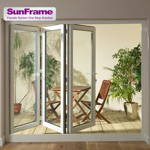 Sun Frame good looking frame glass sliding folding French terrace door with aluminum profile on China WDMA