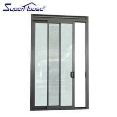 Superhouse aluminium frame unbreakable glass door slide with low price on China WDMA