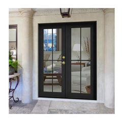Top Window Used Exterior Soundproof Aluminum Frame Double Swing French Patio Double Glazing Door on China WDMA